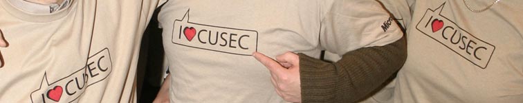 Picture of t-shirts saying 'I Love CUSEC'